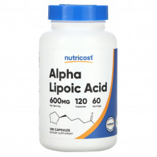 Nutricost, Альфа-липоевая кислота, 300 мг, 120 капсул