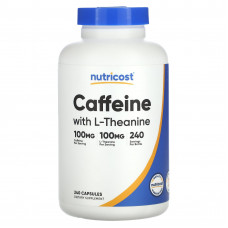 Nutricost, Кофеин с L-теанином, 240 капсул
