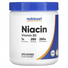 Nutricost, Ниацин, без добавок, 250 г (8,8 унции)