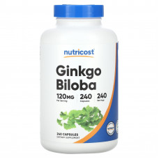 Nutricost, Гинкго билоба, 120 мг, 240 капсул