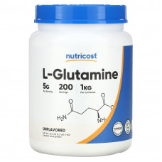 Nutricost, L-глютамин, без добавок, 1 кг (35,3 унции)