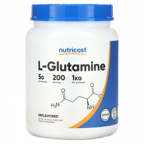Nutricost, L-глютамин, без добавок, 1 кг (35,3 унции)