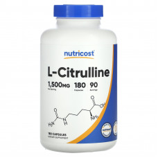 Nutricost, L-цитруллин, 750 мг, 180 капсул