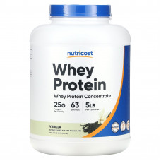 Nutricost, Концентрат сывороточного протеина, ваниль, 2268 г (5 фунтов)
