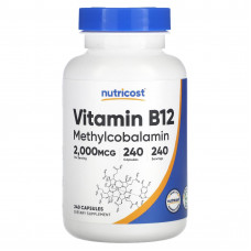 Nutricost, Витамин B12, 2000 мкг, 240 капсул