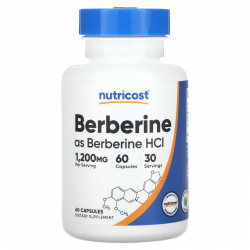Nutricost, берберин в виде гидрохлорида берберина, 600 мг, 60 капсул