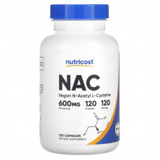 Nutricost, NAC, 600 мг, 120 капсул