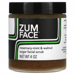 ZUM, Zum Face, сахарный скраб для лица, розмарин, мята и грецкий орех, 4 унции
