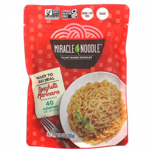 Miracle Noodle, Готовые блюда, спагетти с маринарой, 280 г (9,9 унции)