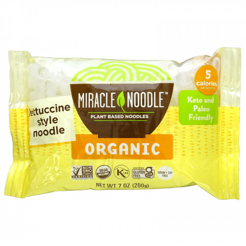 Miracle Noodle, Органическая лапша в стиле феттучини, 200 г (7 унций)