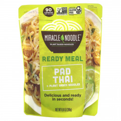 Miracle Noodle, Ready Meal, Пад Тай + лапша на растительной основе, 280 г (9,9 унции)