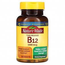 Nature Made, витамин B12, медленное высвобождение, 1000 мкг, 160 таблеток