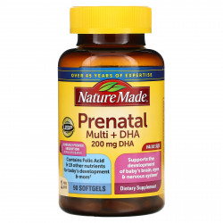 Nature Made, Prenatal Multi + DHA(ДГК), 90 капсул