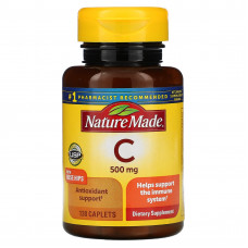 Nature Made, Витамин C с шиповником, 500 мг, 130 капсул
