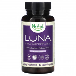 Nested Naturals, Luna, добавка для мягкого сна с мелатонином, 60 веганских капсул