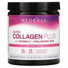 NeoCell, Super Collagen Plus, коллаген с витамином C и гиалуроновой кислотой, 195 г (6,9 унции)