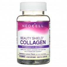 NeoCell, Beauty Shield, жевательные мармеладки с коллагеном, ежевика и лимон, 60 жевательных таблеток