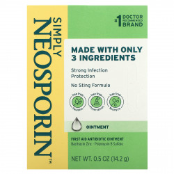 Neosporin, Simply, мазь с антибиотиками для оказания первой помощи, 14,2 г (0,5 унции)