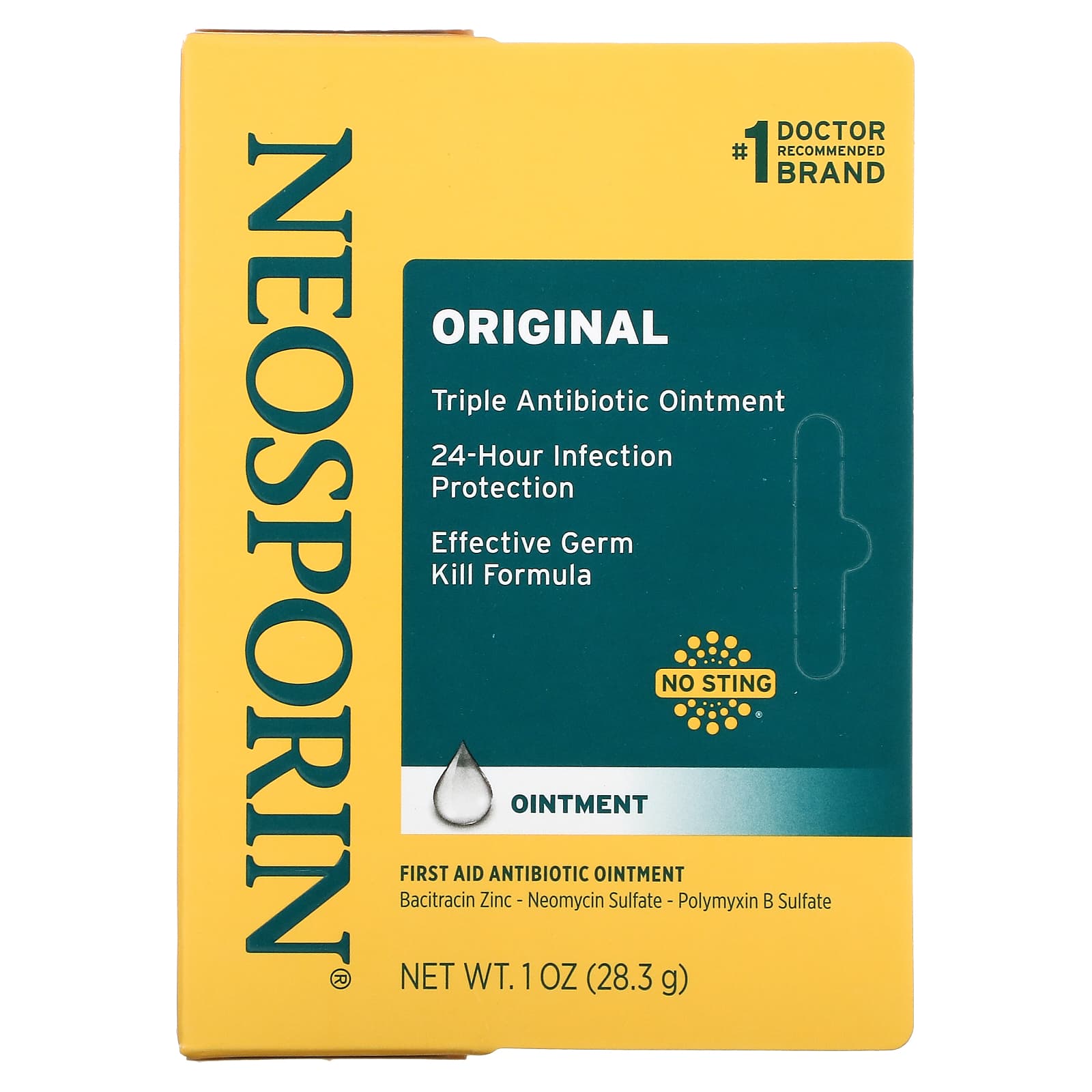 Neosporin, оригинальная мазь с антибиотиком тройного действия, 28,3 г (1 унция)