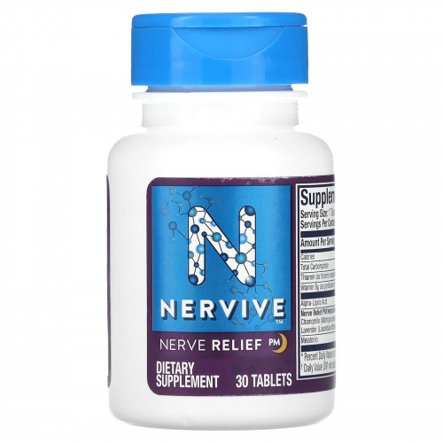 Nervive, Nerve Relief, PM, 30 таблеток