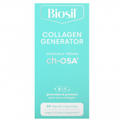 BioSil, Collagen Generator, средство для стимулирования производства коллагена, 60 капсул с жидкостью