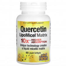 Natural Factors, кверцетин, в мицеллярной форме LipoMicel, 60 капсул с жидким содержимым