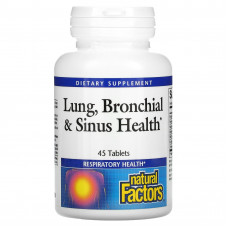 Natural Factors, Здоровье дыхательных путей (Lung, Bronchial & Sinus Health), 45 таблеток