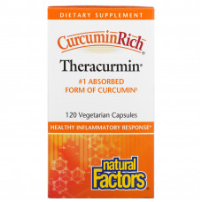 Natural Factors, CurcuminRich, Theracurmin, куркумин, 120 растительных капсул