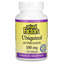 Natural Factors, Убихинол, QH-активный коэнзим Q10, 100 мг, 120 желатиновых капсул