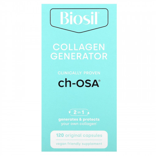 BioSil, Collagen Generator, средство для стимулирования производства коллагена, 120 оригинальных капсул