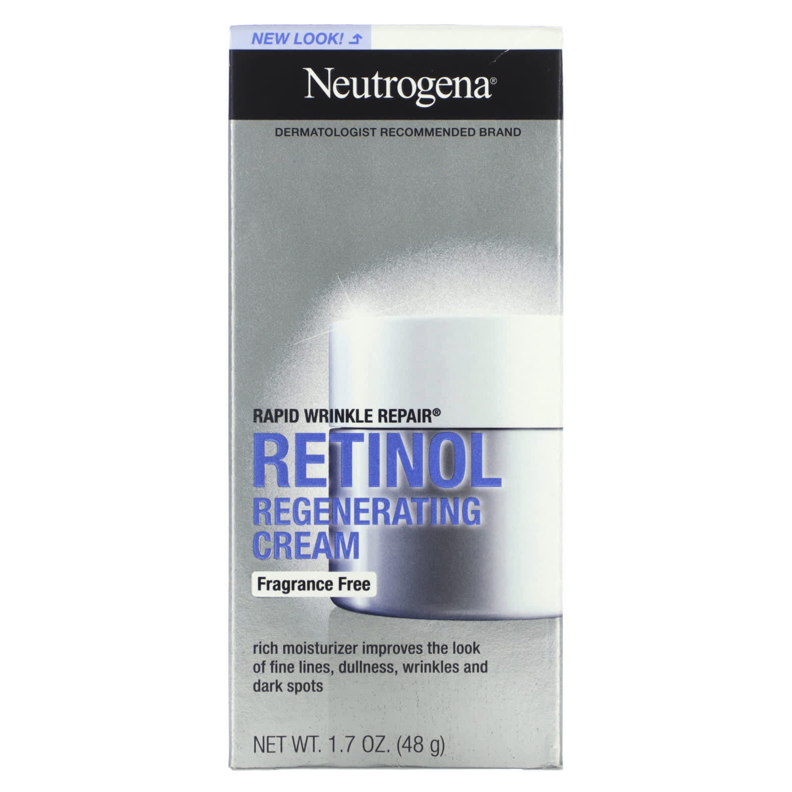 Neutrogena, Rapid Wrinkle Repair, восстанавливающий крем с ретинолом, без отдушек, 48 г (1,7 унции)