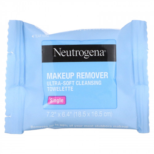 Neutrogena, очищающие салфетки для снятия макияжа, одиночные, 20 влажных салфеток