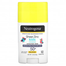 Neutrogena, Kids, солнцезащитный стик с прозрачным цинком и минералами, Big Stick, SPF 50+, 42 г (1,5 унции)