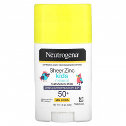 Neutrogena, Kids, солнцезащитный стик с прозрачным цинком и минералами, Big Stick, SPF 50+, 42 г (1,5 унции)