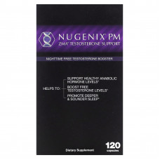 Nugenix, ZMA Testosterone Booster, ночная добавка для повышения уровня тестостерона, 120 капсул