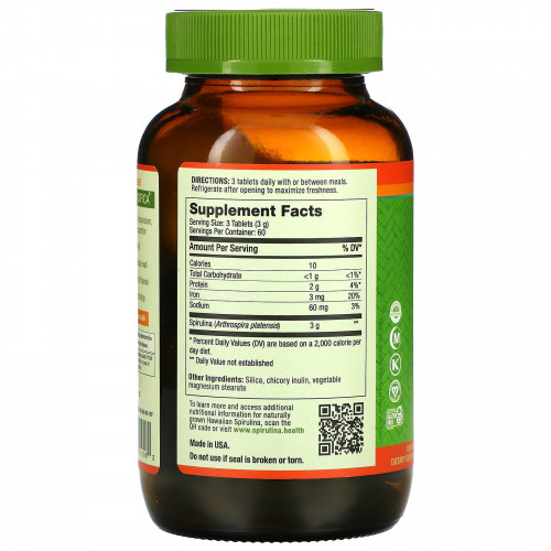 Nutrex Hawaii, Pure Hawaiian Spirulina, 1000 мг, 180 таблеток