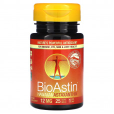 Nutrex Hawaii, BioAstin, гавайский астаксантин, 12 мг, 25 мягких таблеток