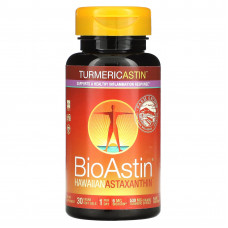Nutrex Hawaii, Turmericastin, BioAstin, гавайский астаксантин, 30 веганских капсул