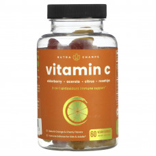 NutraChamps, Vitamin C, Natural Orange & Cherry, 60 Vegan Gummies