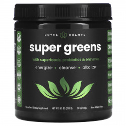 NutraChamps, Super Greens, натуральные ягоды, 258 г (9,1 унции)