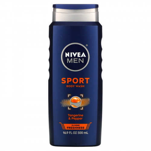 Nivea, Men, гель для душа, спортивная серия, мандарин и перец, 500 мл (16,9 жидк. унции)