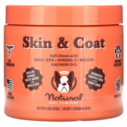 Natural Dog Company, Skin & Hair, для собак всех возрастов, 90 мягких жевательных таблеток, 270 г (9,5 унции)