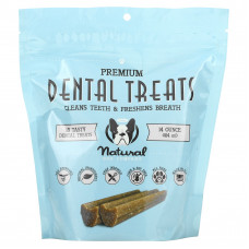 Natural Dog Company, Dental Treats, очищает зубы и освежает дыхание, 18 вкусных лакомств для зубов, 414 мл (14 унций)