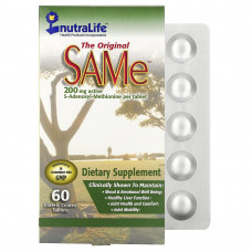 NutraLife, SAMe (дисульфат тозилат), 200 мг, 60 таблеток, покрытых кишечнорастворимой оболочкой