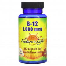 Nature's Life, Витамин B-12, 1000 мкг, 100 таблеток