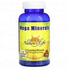 Nature's Life, Mega Minerals, 250 вегетарианских капсул