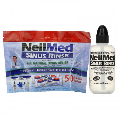 NeilMed, Оригинальный и запатентованный набор для промывания носовых пазух, 50 пакетиков, 1 шт.