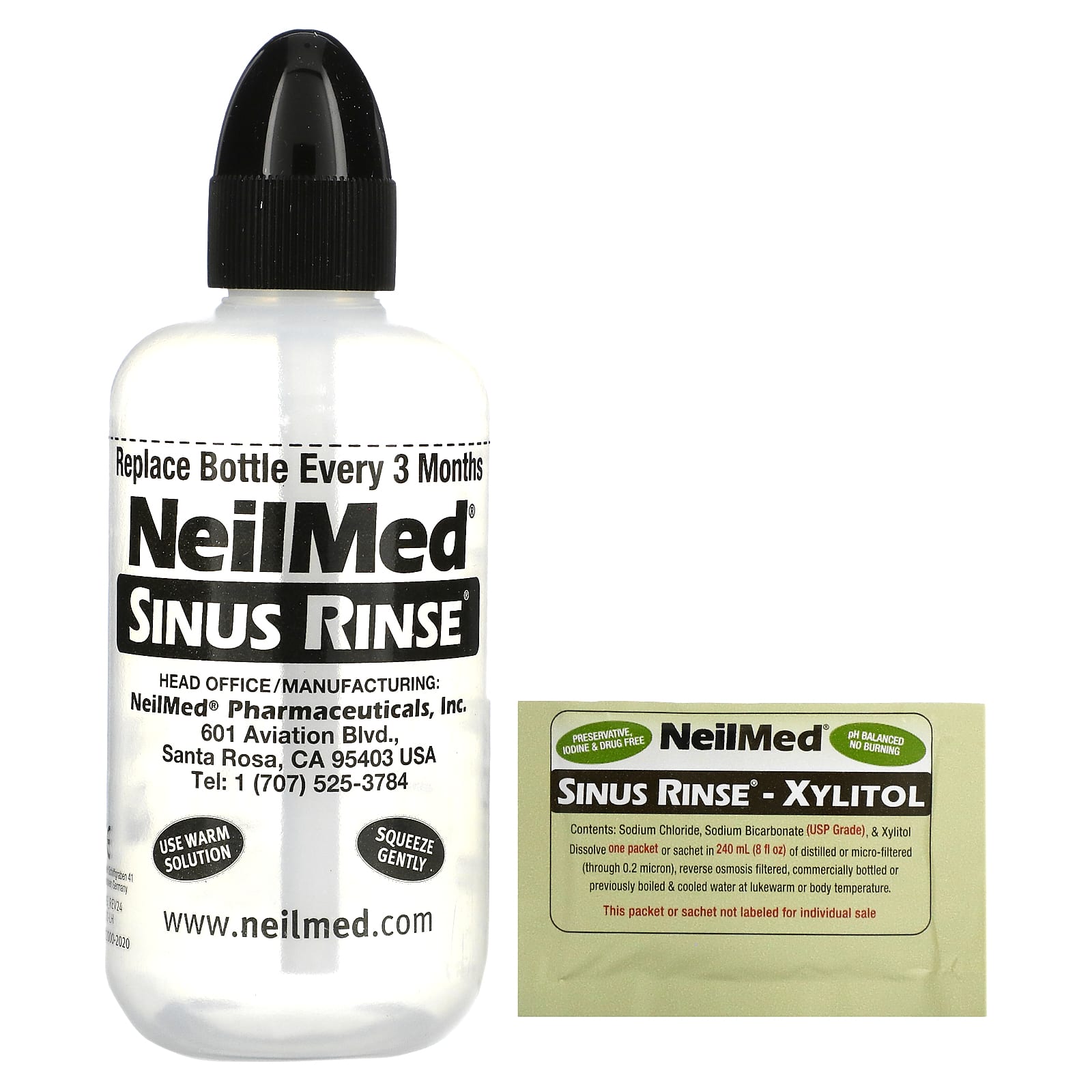 NeilMed, Sinus Rinse, ксилитол, набор для промывания носовых пазух, 2 предмета