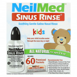 NeilMed, Для детей, средство для полоскания носовых пазух, от 2 лет, 60 пакетиков с готовой смесью