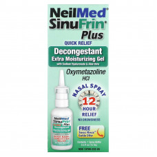 NeilMed, SinuFrin Plus, противоотечный спрей для носа, экстраувлажняющий гель, 15 мл (0,5 жидк. Унции)